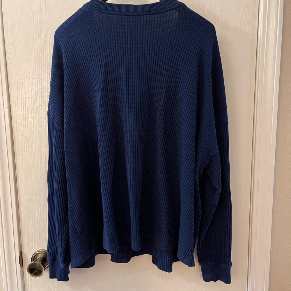 Sonoma Navy Textured Women's Plus Top - Picture 3 of 4